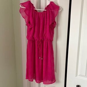 Maurices Fuchsia Ruffled Kids Dress